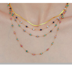 Natural Lapis Lazuli Hand-Stranded Necklace with Double-Layer Design