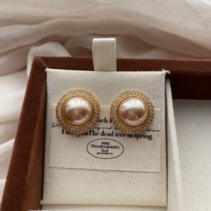 Pearl and Diamond Stud Earrings