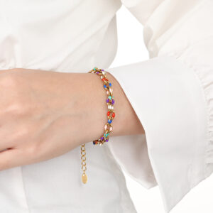 Bohemian-Style Colorful Resin Drip Cuban Bracelet
