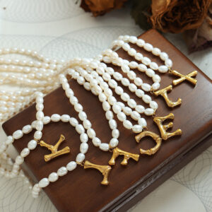 Freshwater Pearl Necklace with 26 Letters