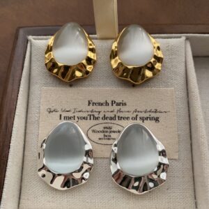 Teardrop Cat's Eye Stone Earrings