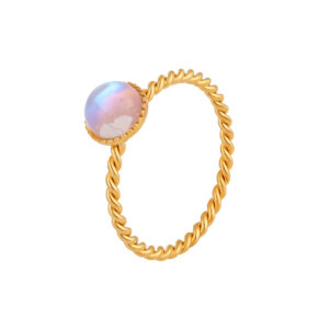 Moonstone Twisted Titanium Steel Ring