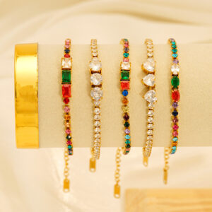 Fully Diamond-Studded Zircon Adjustable Bracelet