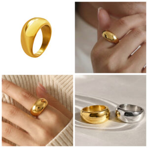 Stainless Steel Polished Finish Rings in Multiple Sizes