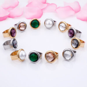 Glass Pearl Ring for Women