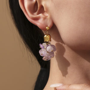 Crystal Stone Lily of the Valley Tassel Earrings