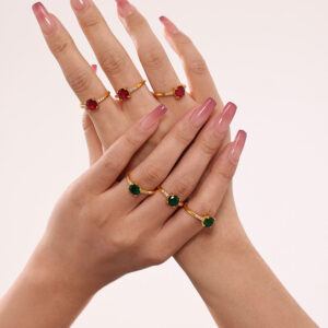 Zirconia Prong-Set Adjustable Ring