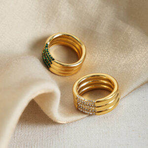 Titanium Steel Gold-Plated Multi-Layer Ring