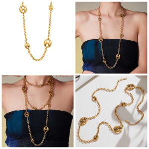 Hollow Coffee Bean Long Sweater Chain