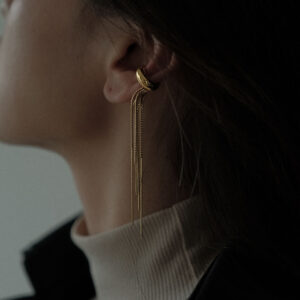 Stainless Steel Tassel Earrings with Clip-On Back for Non-Pierced Ears