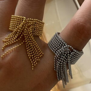 Stainless Steel Tassel Open Ring