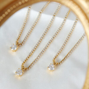 Full Diamond White Stone Necklace