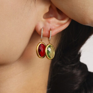 Full-Diamond Glass Earrings